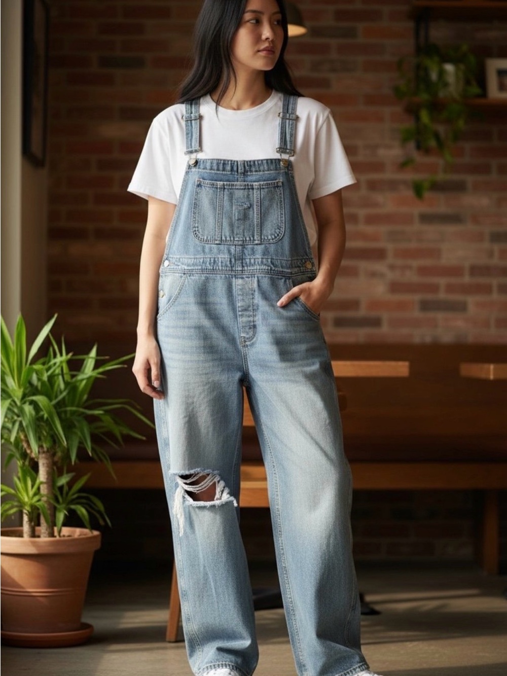 American Eagle Baggy Dad Overall